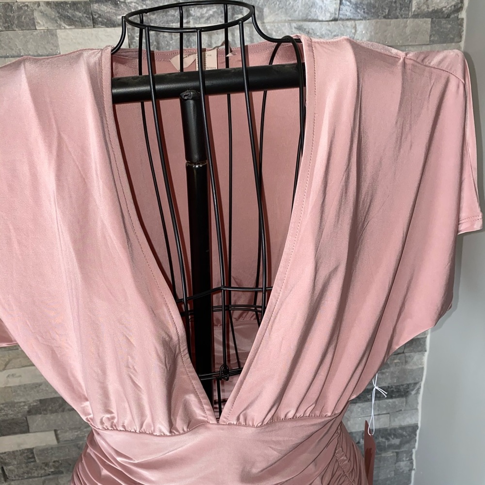 Forever 21 blush ruched dress